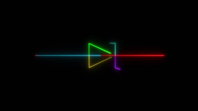 Neon Zener Diode Symbol Glow Animation on Black Background | Voltage Regulation Semiconductor Icon for Engineering Technology 4K