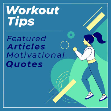 Workout tips social media post graphic with running person exercise training lifestyle