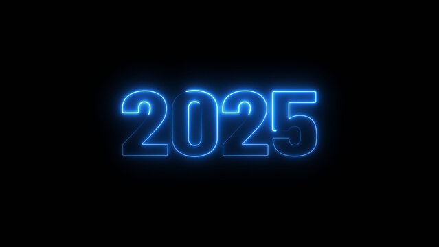 2020 Sal neon text background concept illustration. Glowing blue neon number text new year background.