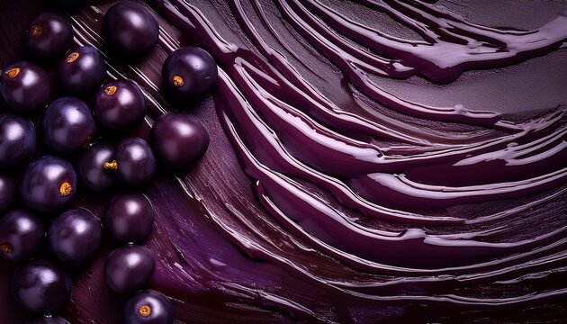 Creamy Texture Of The Amazonian Acai Fruit Seen From Above