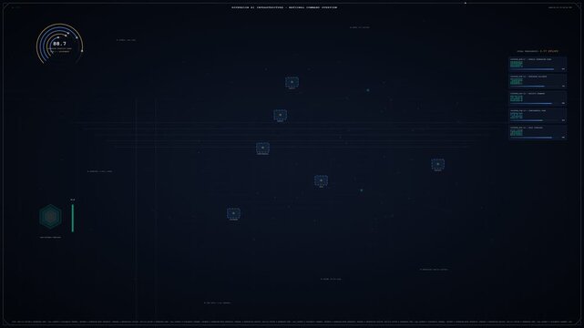 Futuristic Command Center Data Display Screen