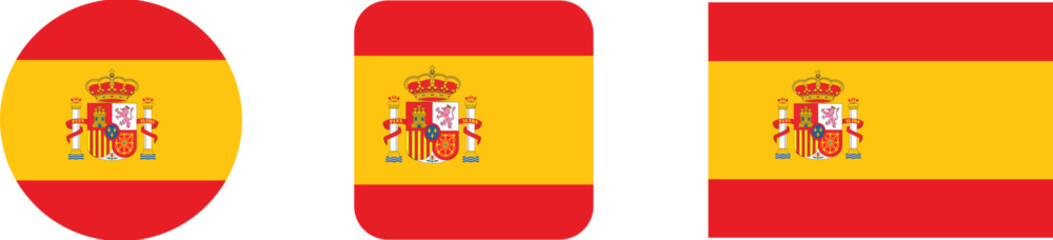 Fototapeta premium Spanish flag variations in different shapes