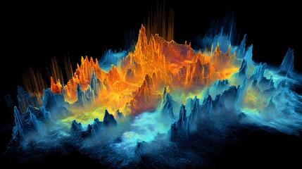 Fototapeta premium An abstract representation of sound waves in vibrant colors, illustrating the dynamic and fluctuating nature of audio frequencies