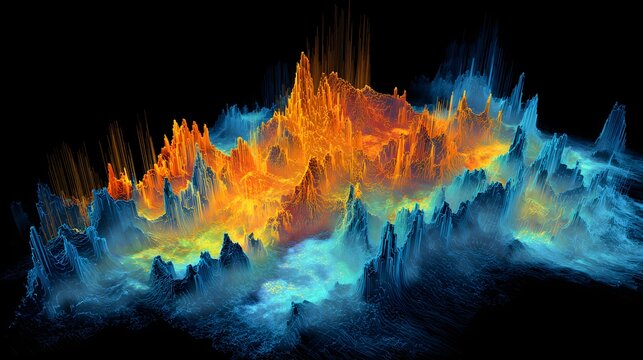 An abstract representation of sound waves in vibrant colors, illustrating the dynamic and fluctuating nature of audio frequencies