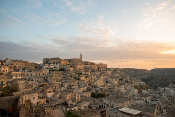 Obraz premium Matera sunset golden hour city
