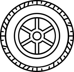 Fototapeta premium Car wheel line icon for automotive design