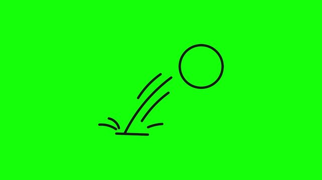 Bouncing Ball Animation on Green Screen Background
