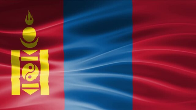 Burning torch emblem on waving red and blue flag background with golden shield design