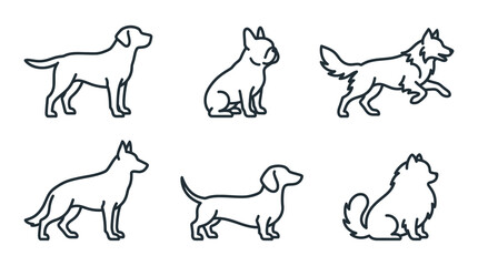 Set of Dog Breed Silhouettes - Vector Icons © emal