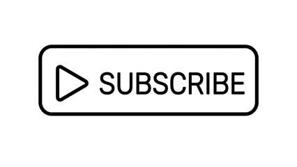 Obraz premium Minimalist Black Line Subscribe Button Vector Icon Isolated on White Background