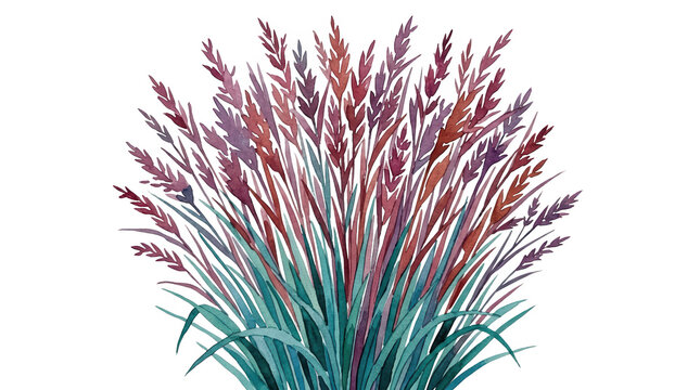 Vibrant wild grass illustration nature digital artwork colorful design