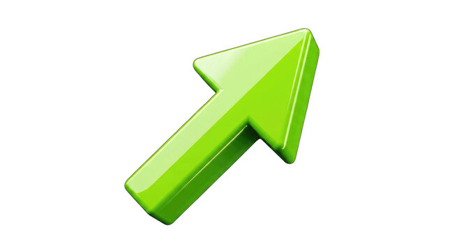 Green arrow icon isolated on transparent background