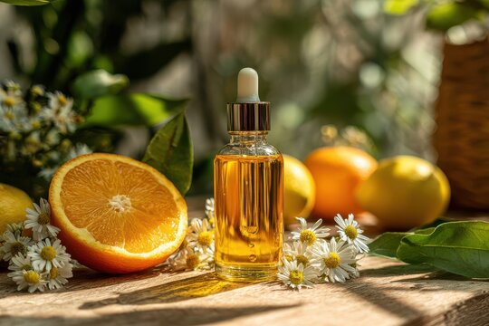 Tratamiento facial de aceite con vitamina C y extractos vegetales, notas c&Atilde;&shy;tricas y aroma suave