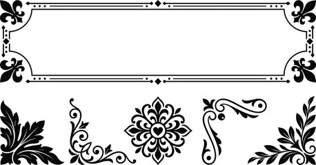 set of decorative elements,set of floral elements,set of decorative frames © MdFazar
