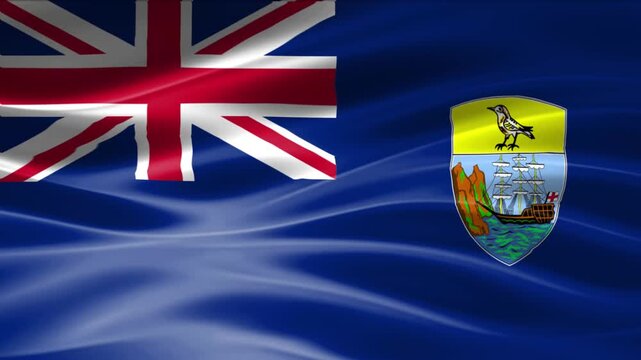 United Kingdom and Scotland flags waving in wind against blue sky background with motion blur