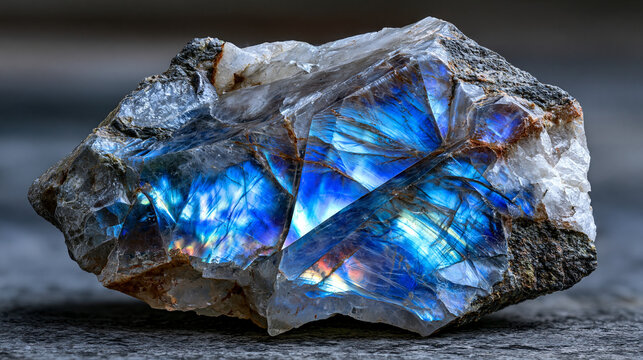 Raw moonstone crystal fragment showing adularescence shimmer across natural cleavage surface, orthoclase feldspar mineral in granitic pegmatite, Sri Lankan deposit, gem rough documentation .ultra ph