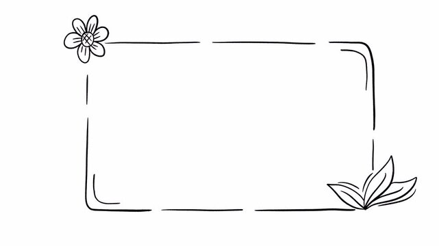 Hand drawn simple line frames and floral doodle borders collection minimal isolated design elements