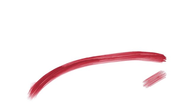 A brush stroke of a horizintal curved line