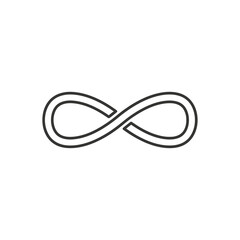 Naklejka premium Simple Black Infinity Symbol Line Art Illustration.