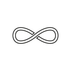 Naklejka premium Simple Black Infinity Symbol Outline Graphic.
