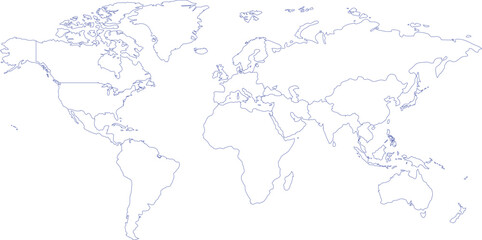 Obraz premium World Map Outline Vector Illustration for Global Geographic Reference