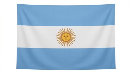 Obraz premium Waving Argentina flag on white background