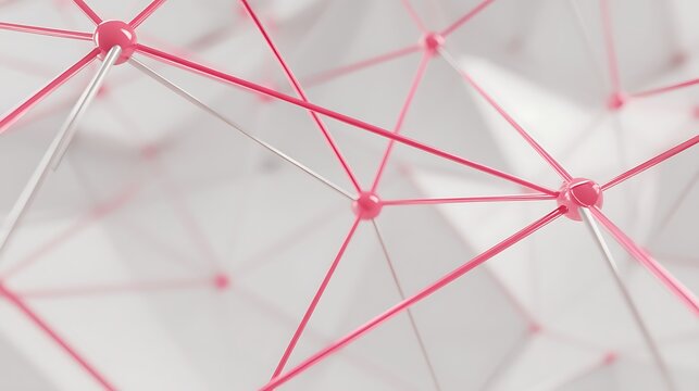 Pink and white striped fabric with diagonal red thread lines in geometric pattern