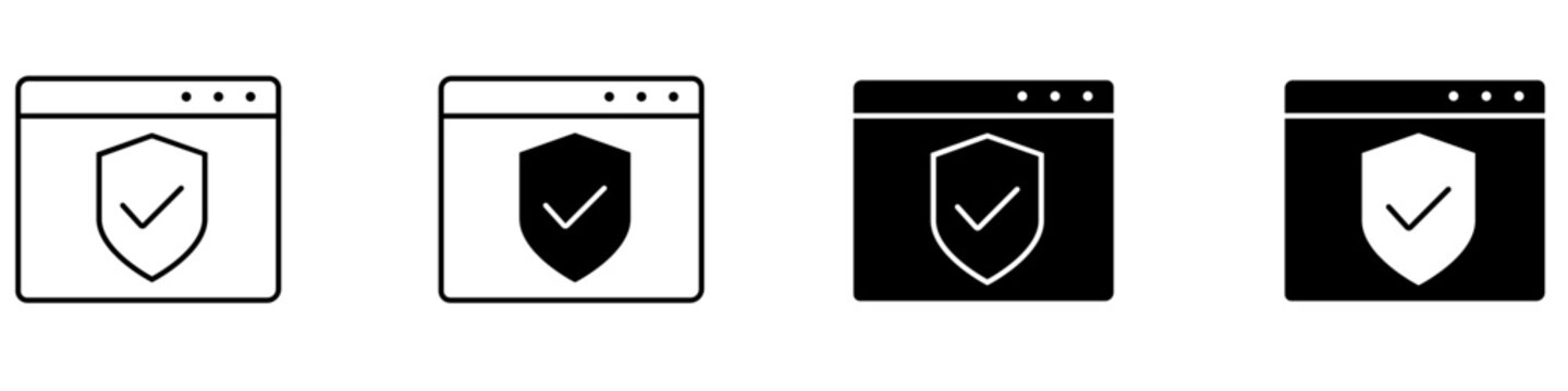 Secure connection icon vector set. Protected network illustration sign collection. Safe internet access symbol. Online security logo or mark.