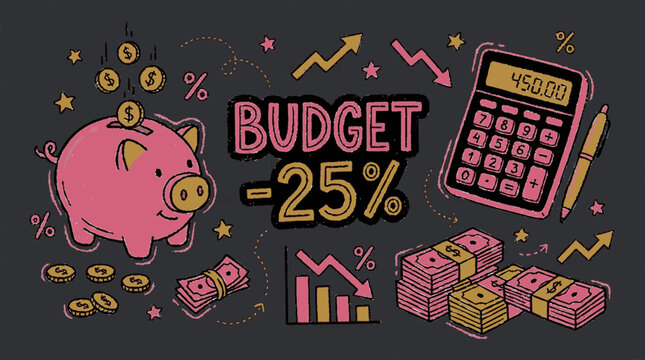 Budget reduction concept illustration
