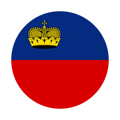 Obraz premium PNG Liechtenstein flag circle icon on transparent background