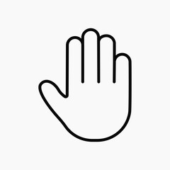 Fototapeta premium Minimalist hand stop icon vector