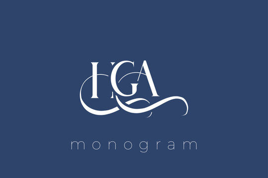 HGA Elegant Monogram Logo Design With Decorative Lettering