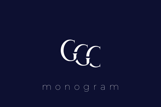 GGC Elegant Monogram Logo Design With Decorative Lettering