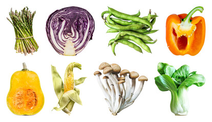 PNG Fresh colorful vegetables assortment on transparent background © Rawpixel.com