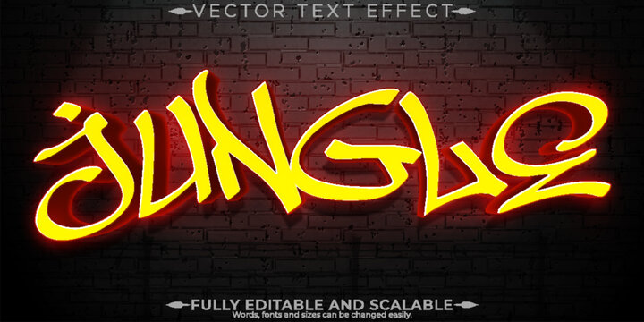 Graffiti text effect, editable spray and street text style