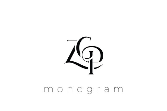 ZGP Elegant Monogram Logo Design With Decorative Lettering