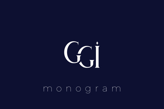 GGI Elegant Monogram Logo Design With Decorative Lettering