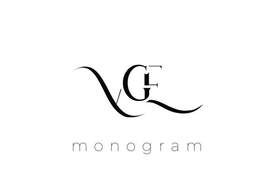 VWE Elegant Monogram Logo Design With Decorative Lettering