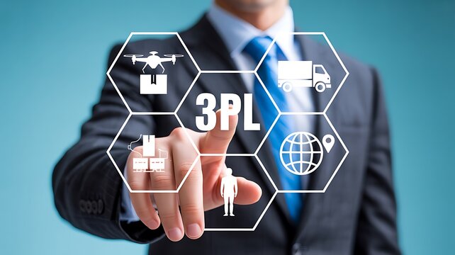 Third party logistics 3pl service concept with global supply chain interface