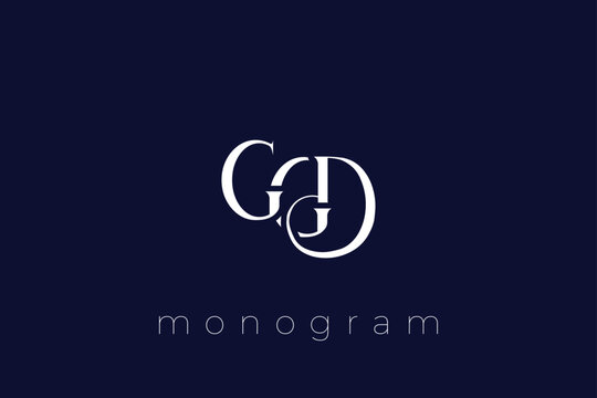 GGD Elegant Monogram Logo Design With Decorative Lettering