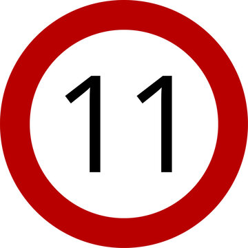 Speed Limit 11 kmh Traffic Sign Vector