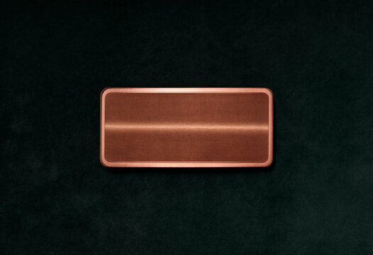 Rose Gold Nameplate on Emerald Velvet Background