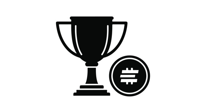 award trophy icon with equal sign symbol