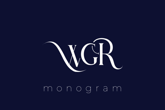 WGR Elegant Monogram Logo Design With Decorative Lettering