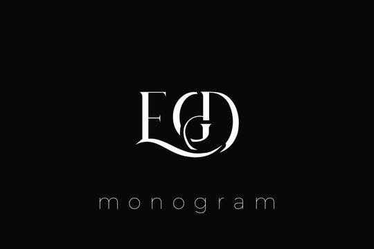 EGD Elegant Monogram Logo Design With Decorative Lettering