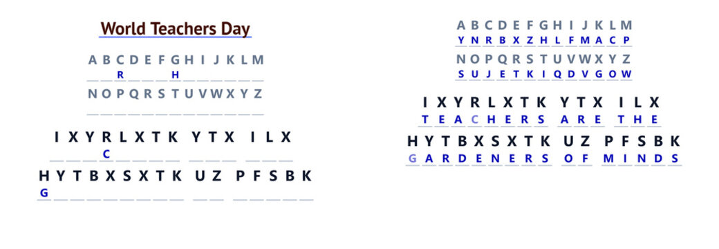 Hidden Message Classroom Teacher secret code worksheet for teacher appreciation and school activities