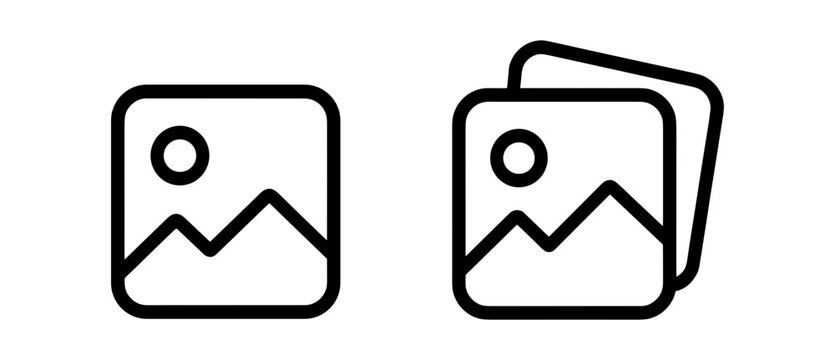 Image gallery icon set vector, photo picture symbol for website, mobile app and user interface design