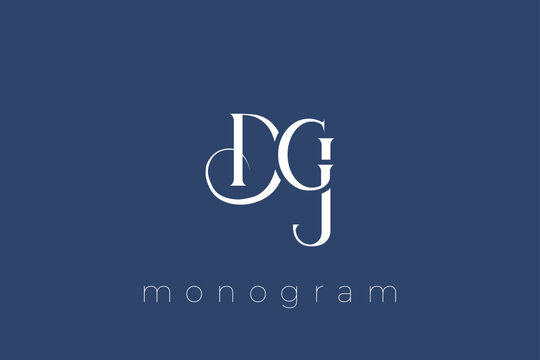DGJ Elegant Monogram Logo Design With Decorative Lettering