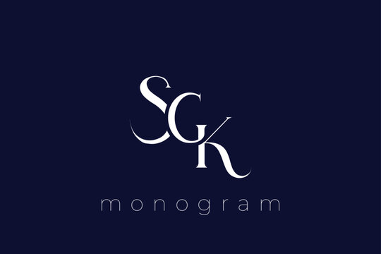 SWK Elegant Monogram Logo Design With Decorative Lettering