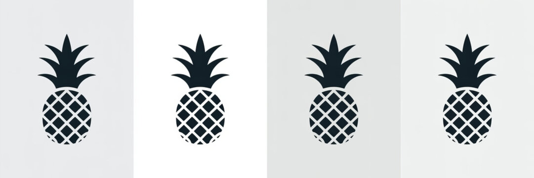 Four dark pineapple icons arranged in a repeating pattern on a light background